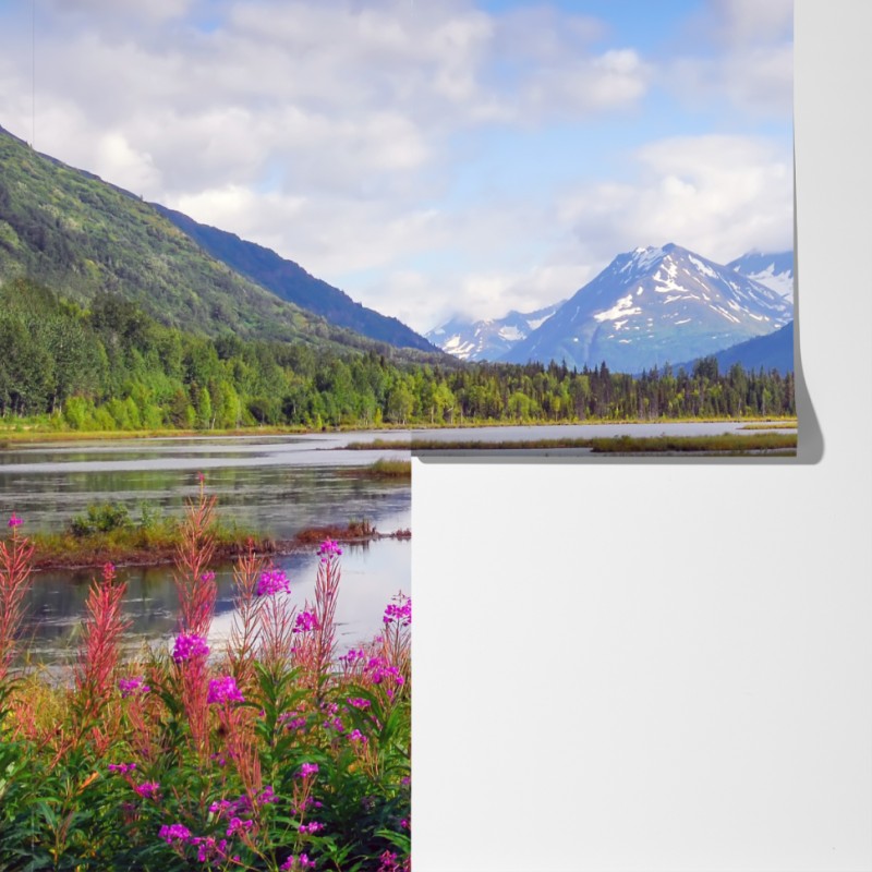 Fototapeta Tern Lake odbicia, krajobraz górski z Alaski – Wallissimo® Fototapeta Tern Lake odbicia, krajobraz górski z Alaski – Wallissimo®