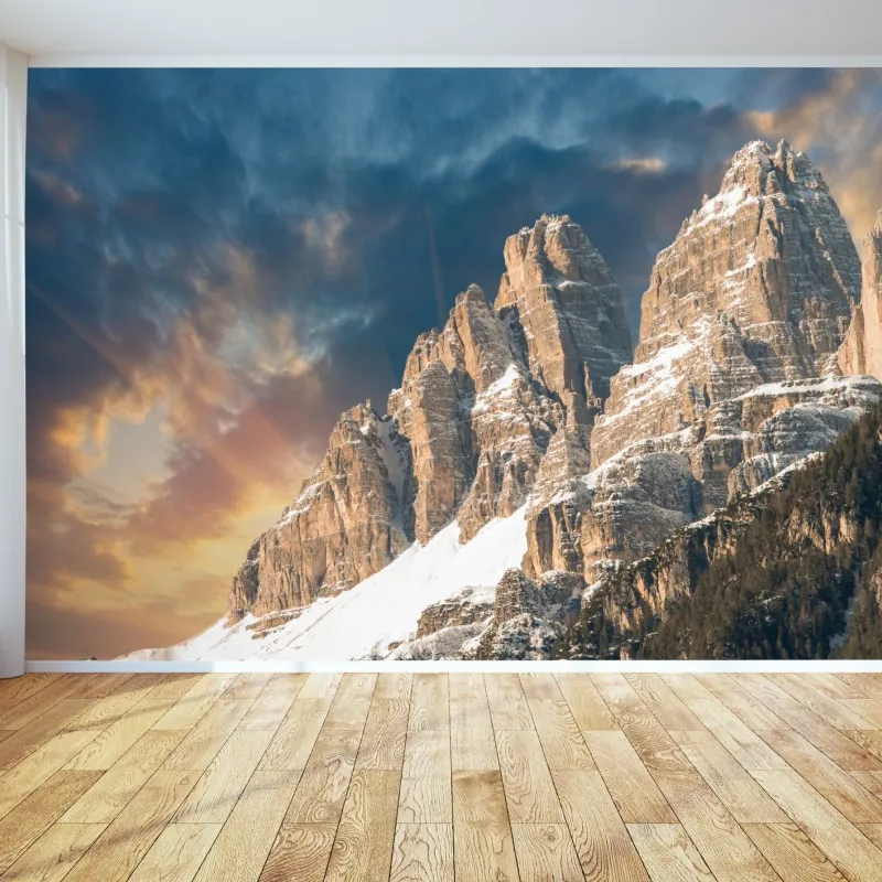 Fototapeta dramatyczny zachód słońca nad Dolomitami