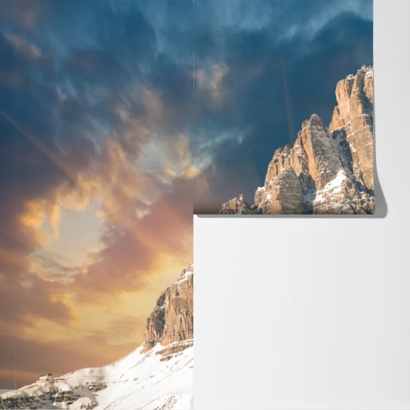 Fototapeta dramatyczny zachód słońca nad Dolomitami – Wallissimo® Fototapeta dramatyczny zachód słońca nad Dolomitami – Wallissimo®