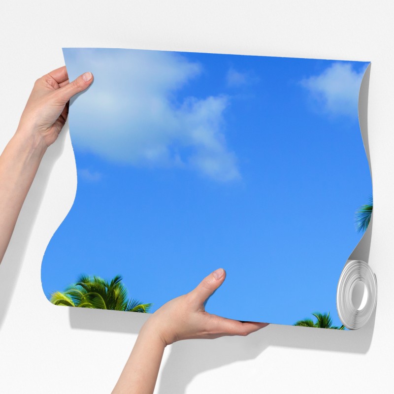 Fototapeta tropikalna plaża z palmami – Wallissimo® Fototapeta tropikalna plaża z palmami – Wallissimo®