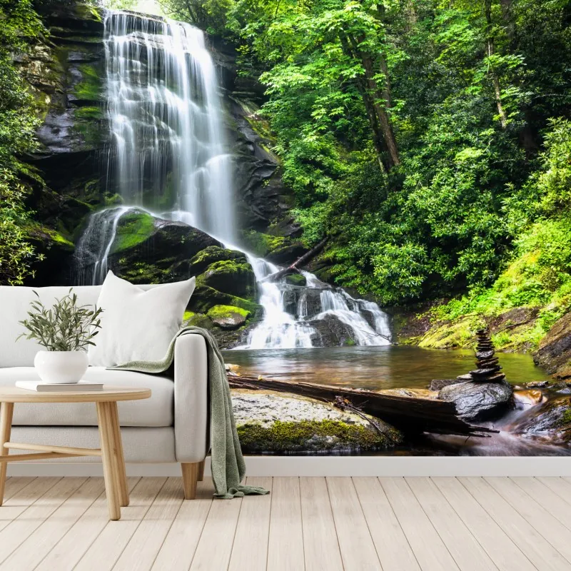 Fototapeta spokojny wodospad w lesie