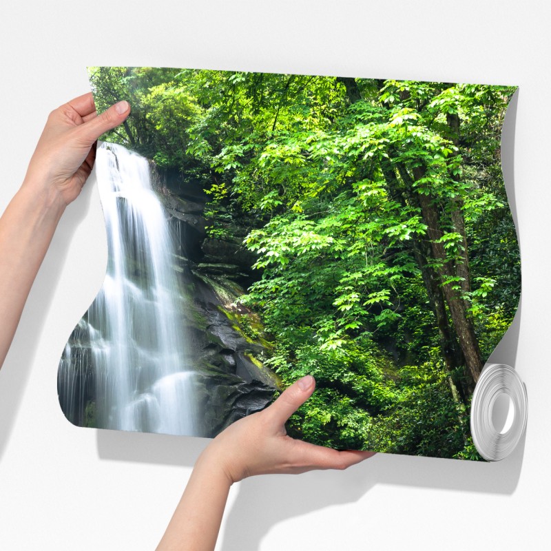 Fototapeta spokojny wodospad w lesie – Wallissimo® Fototapeta spokojny wodospad w lesie – Wallissimo®