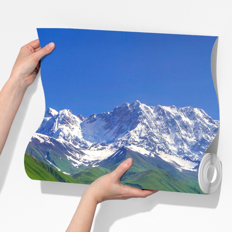 Fototapeta majestatyczny widok na Shkhara z Ushguli – Wallissimo® Fototapeta majestatyczny widok na Shkhara z Ushguli – Wallissimo®