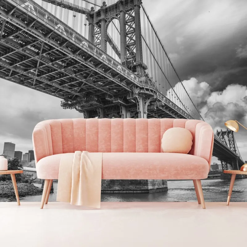 Fototapeta widok z dołu na most Manhattan i panoramę Nowego Jorku