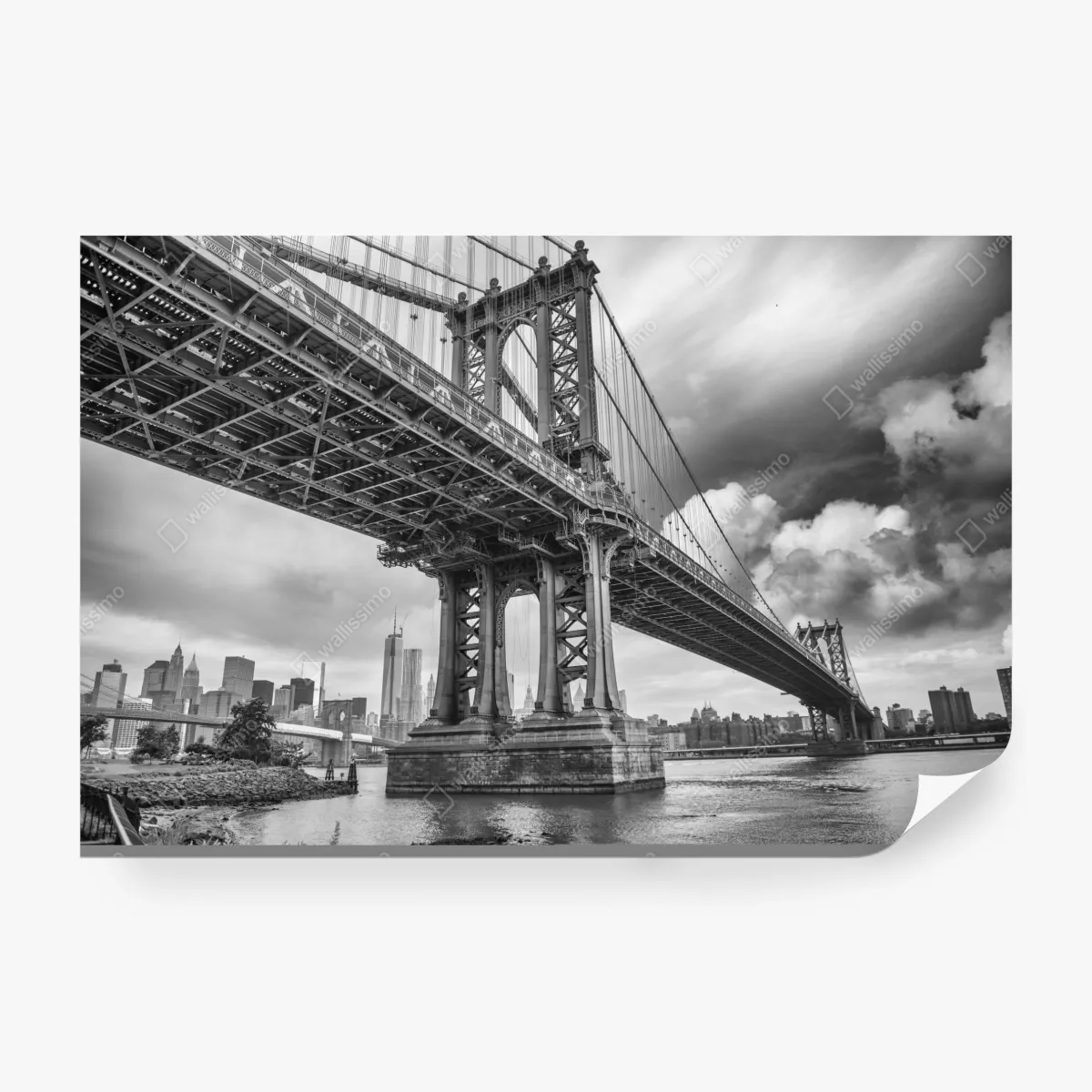 Fototapeta widok z dołu na most Manhattan i panoramę Nowego Jorku – Wallissimo® Fototapeta widok z dołu na most Manhattan i panoramę Nowego Jorku – Wallissimo®