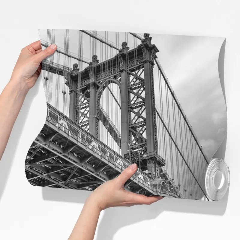 Fototapeta widok z dołu na most Manhattan i panoramę Nowego Jorku – Wallissimo® Fototapeta widok z dołu na most Manhattan i panoramę Nowego Jorku – Wallissimo®