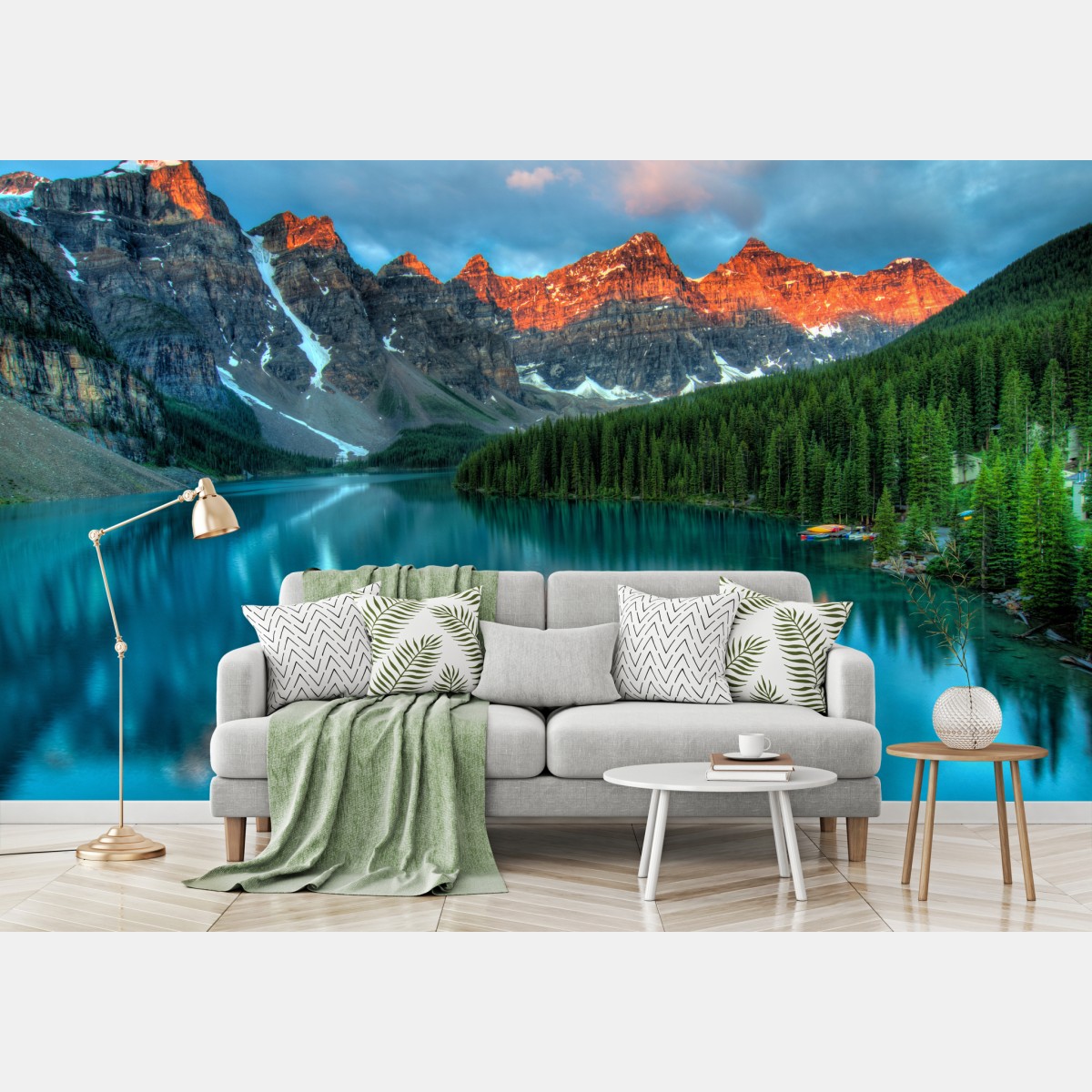 Wall mural Moraine Lake sunrise alpenglow