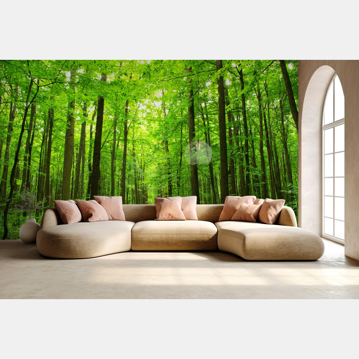 Wall mural tranquil forest pathway