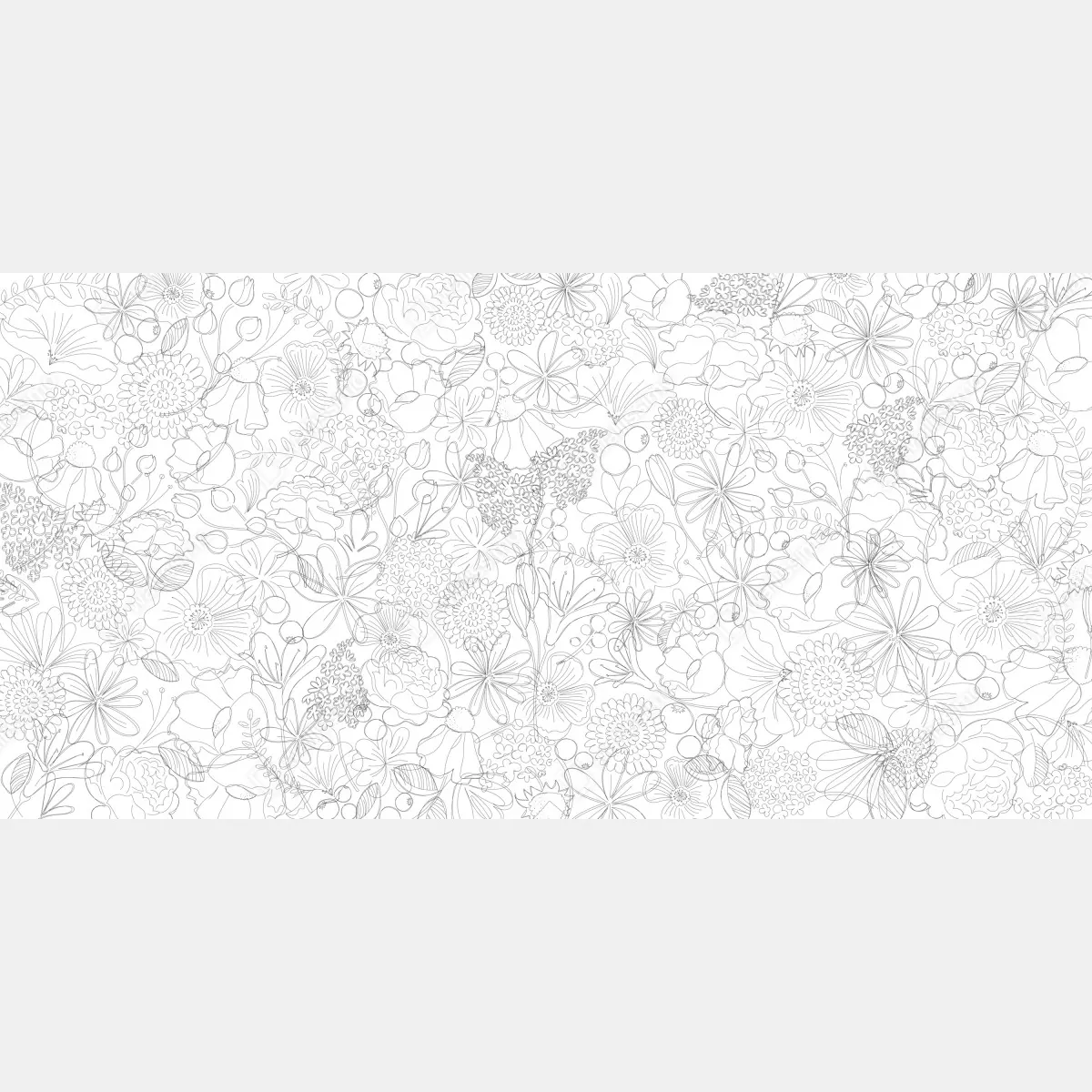 Naklejka repozycjonowalna delikatny ręcznie rysowany kwiatowy wzór liniowy – Wallissimo® Naklejka repozycjonowalna delikatny ręcznie rysowany kwiatowy wzór liniowy – Wallissimo®