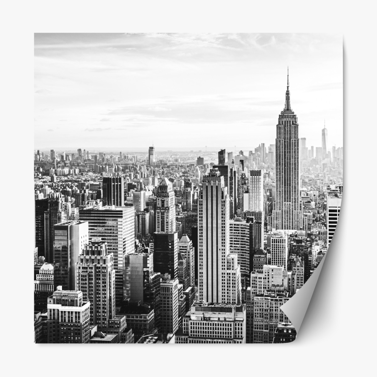 Repositionable sticker New York skyline in monochrome