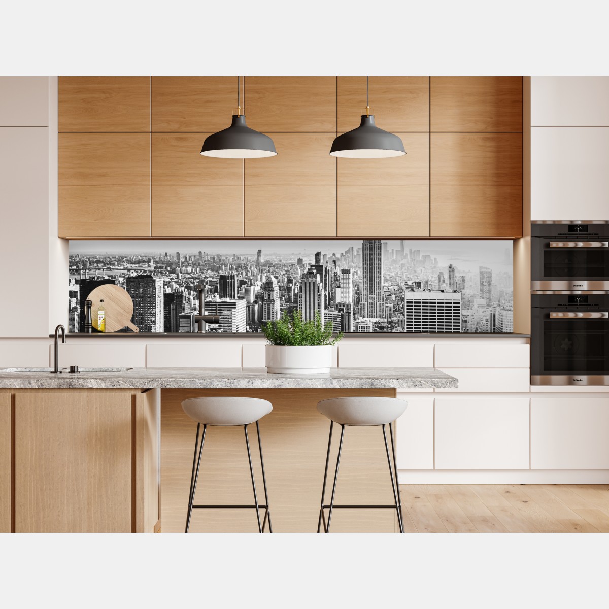 Naklejka repozycjonowalna Nowy Jork panorama w odcieniach szarości – Wallissimo® Naklejka repozycjonowalna Nowy Jork panorama w odcieniach szarości – Wallissimo®