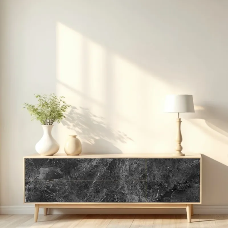 Naklejka repozycjonowalna spokojne alpejskie jezioro pod szczytem Wetterhorn, Szwajcaria – Wallissimo®