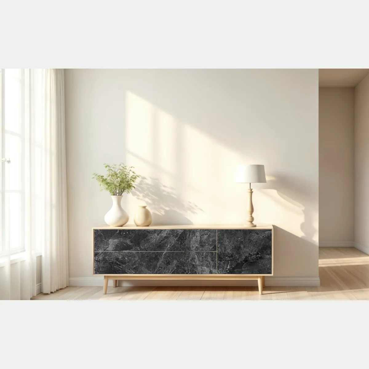 Naklejka repozycjonowalna ciemna faktura marmuru – Wallissimo® Naklejka repozycjonowalna ciemna faktura marmuru – Wallissimo®