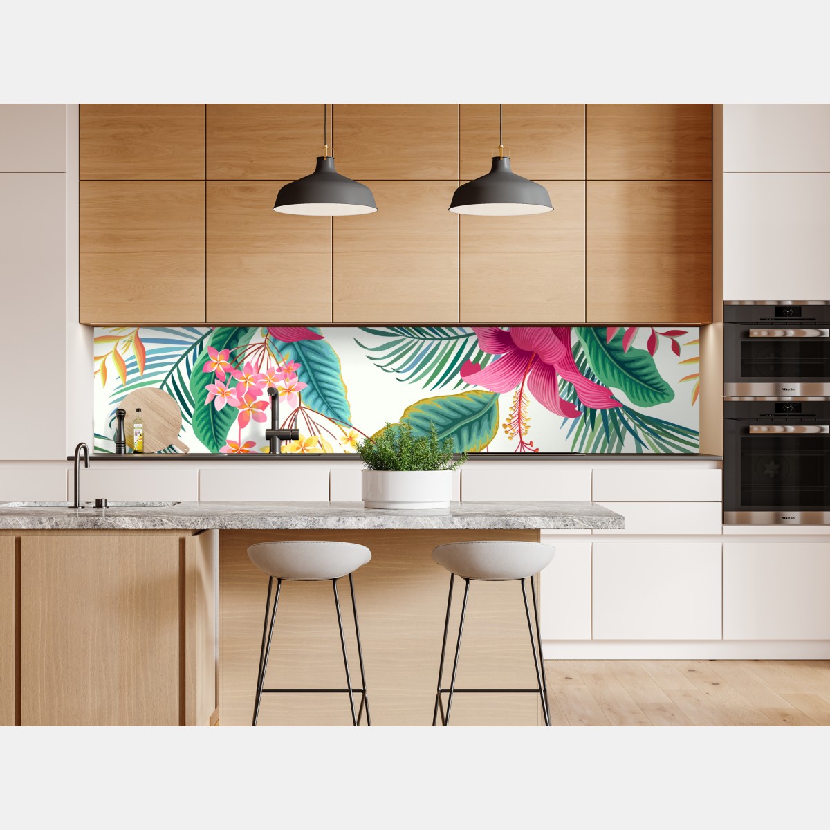 Naklejka repozycjonowalna tropikalny botaniczny wzór kwiatowy – Wallissimo® Naklejka repozycjonowalna tropikalny botaniczny wzór kwiatowy – Wallissimo®