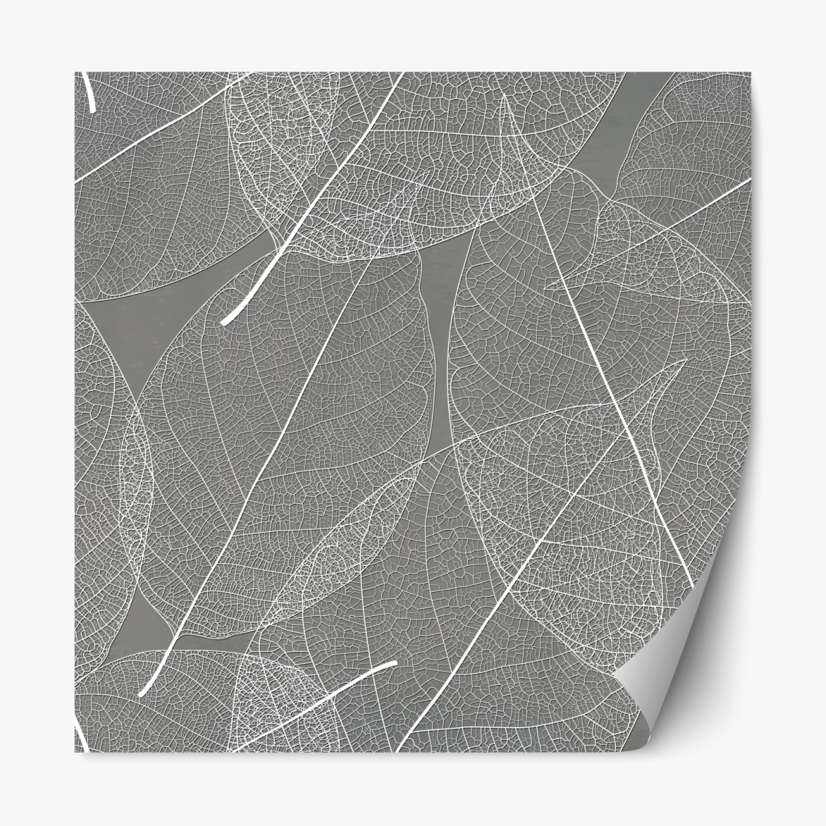 Repositionable sticker delicate leaf vein pattern in gray