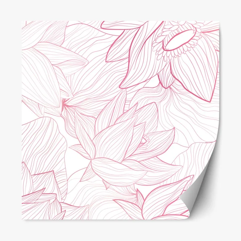 Naklejka repozycjonowalna delikatny różowy wzór kwiatowy