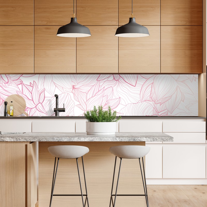 Naklejka repozycjonowalna delikatny różowy wzór kwiatowy – Wallissimo® Naklejka repozycjonowalna delikatny różowy wzór kwiatowy – Wallissimo®