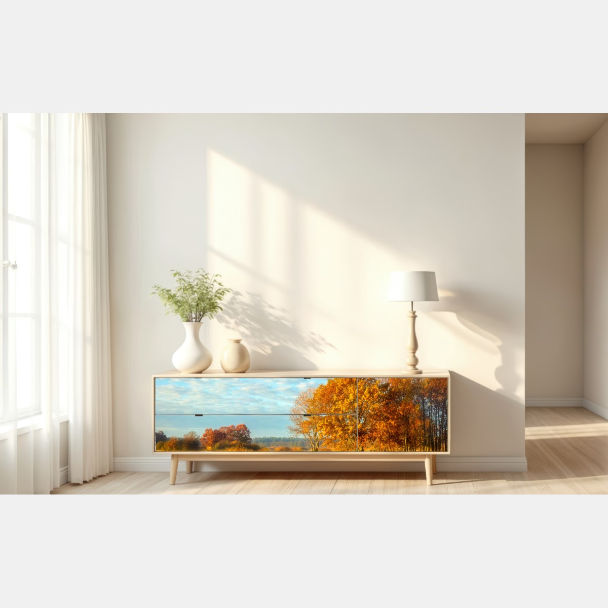 Naklejka repozycjonowalna złota jesienna łąka – Wallissimo® Naklejka repozycjonowalna złota jesienna łąka – Wallissimo®