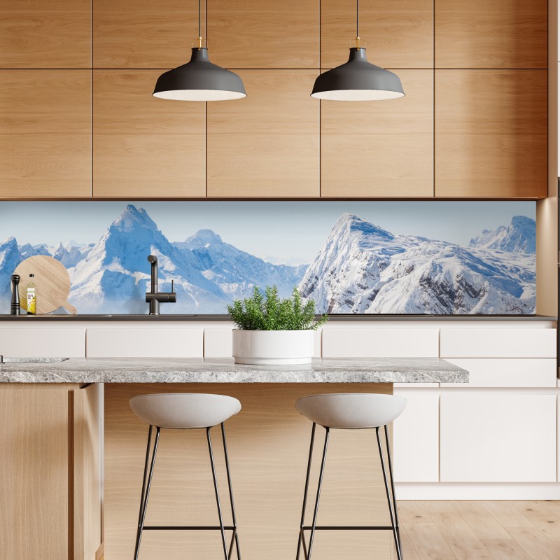 Naklejka repozycjonowalna spokojna panorama zaśnieżonych gór – Wallissimo® Naklejka repozycjonowalna spokojna panorama zaśnieżonych gór – Wallissimo®