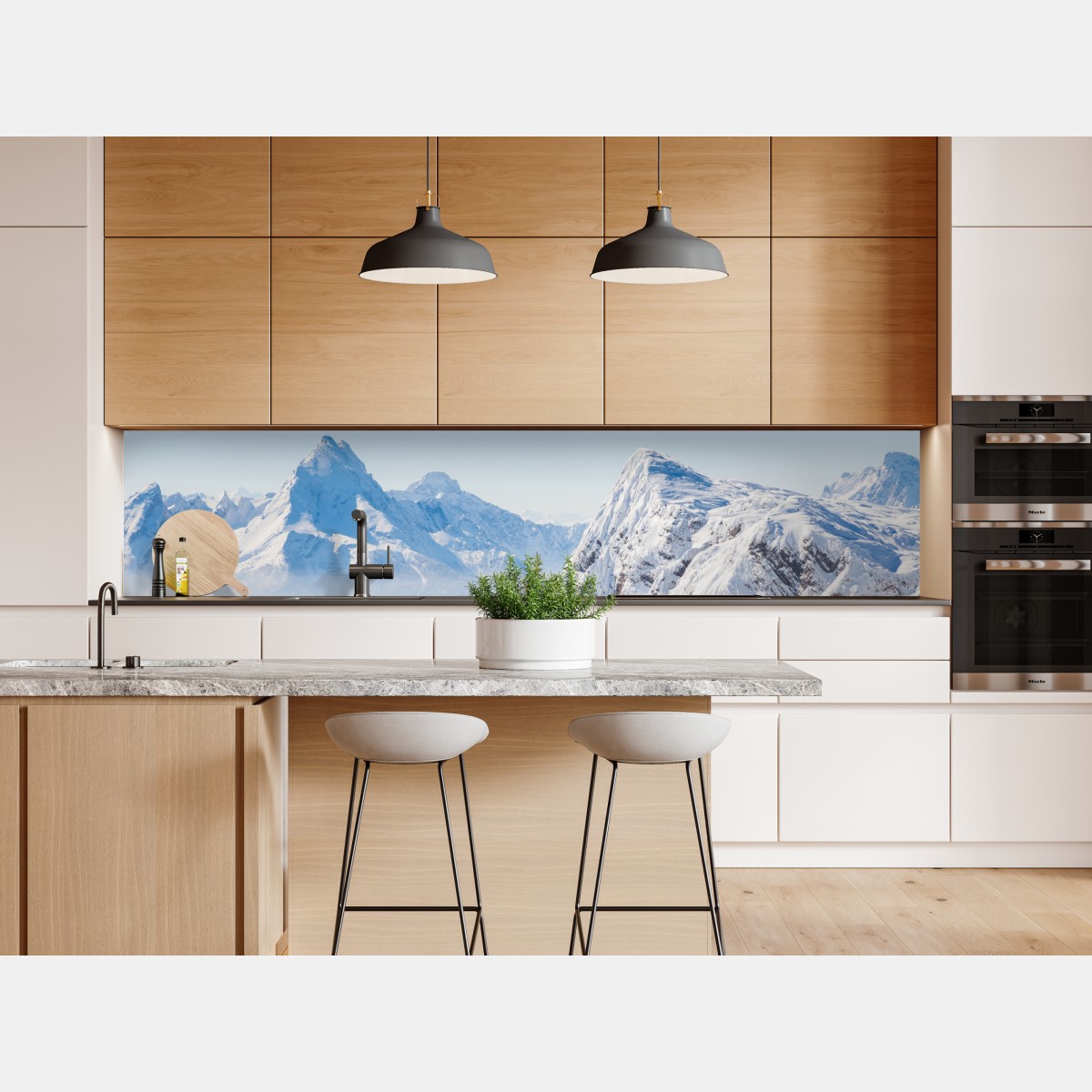 Naklejka repozycjonowalna spokojna panorama zaśnieżonych gór – Wallissimo® Naklejka repozycjonowalna spokojna panorama zaśnieżonych gór – Wallissimo®