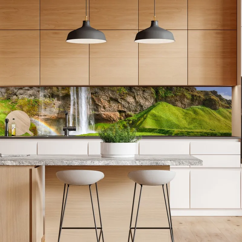 Naklejka repozycjonowalna geometryczna abstrakcja w odcieniach niebieskiego – Wallissimo®