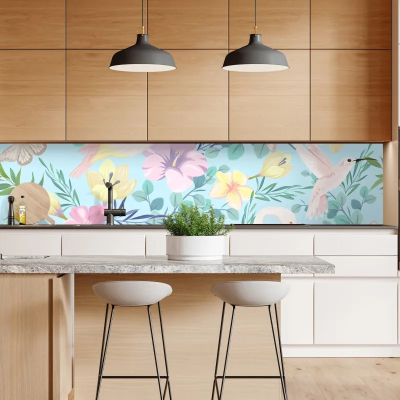 Naklejka repozycjonowalna zielono-złota płynna marmurkowa grafika – Wallissimo®