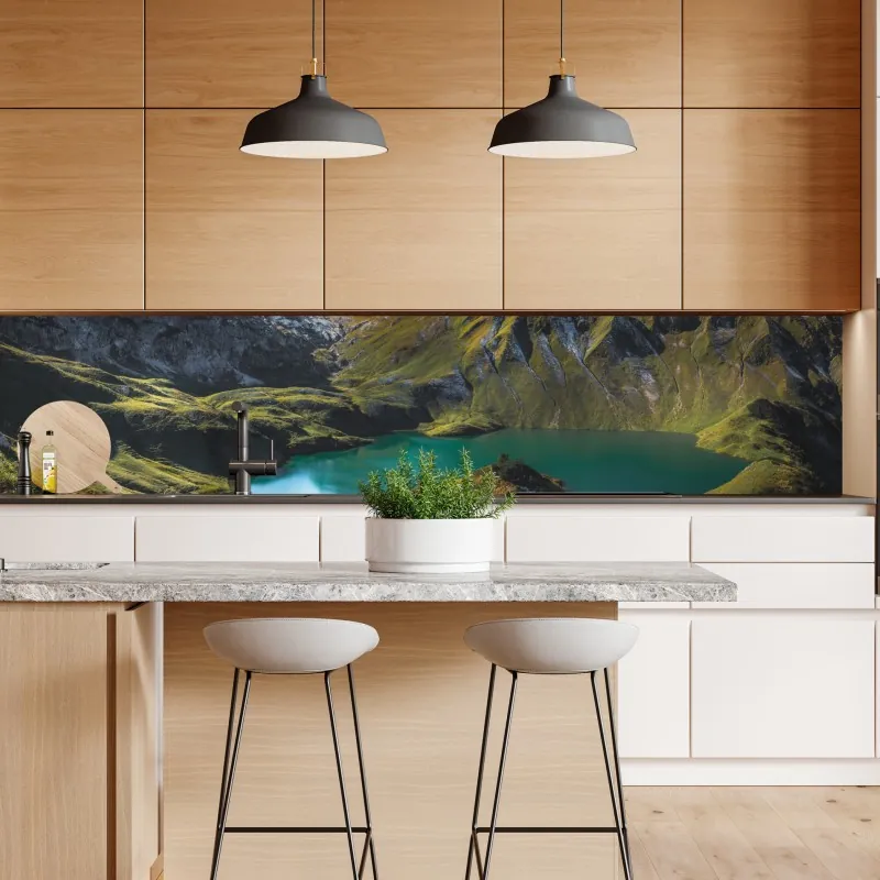 Naklejka repozycjonowalna turkusowe jezioro w Schrecksee, Bawaria – Wallissimo® Naklejka repozycjonowalna turkusowe jezioro w Schrecksee, Bawaria – Wallissimo®