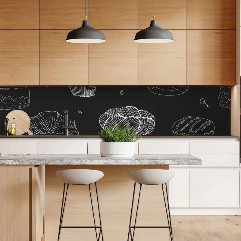 Naklejka repozycjonowalna wesoły wzór lwów na czarnym tle – Wallissimo®