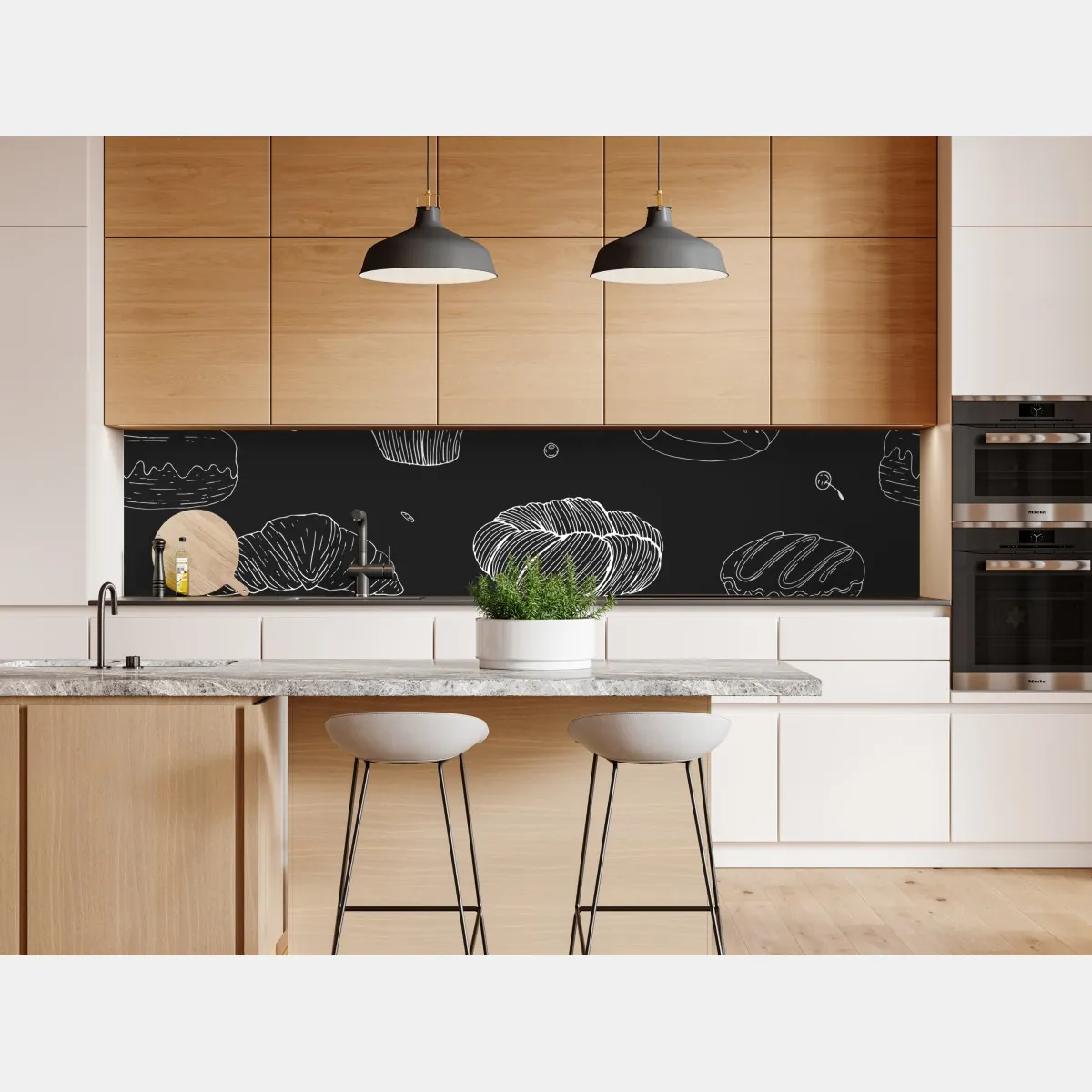 Naklejka repozycjonowalna wzór wypieków na czarnym tle – Wallissimo® Naklejka repozycjonowalna wzór wypieków na czarnym tle – Wallissimo®