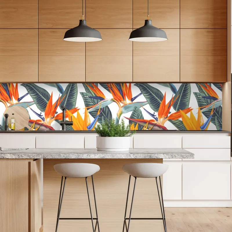 Naklejka repozycjonowalna botaniczny wzór z cytrynami – Wallissimo®