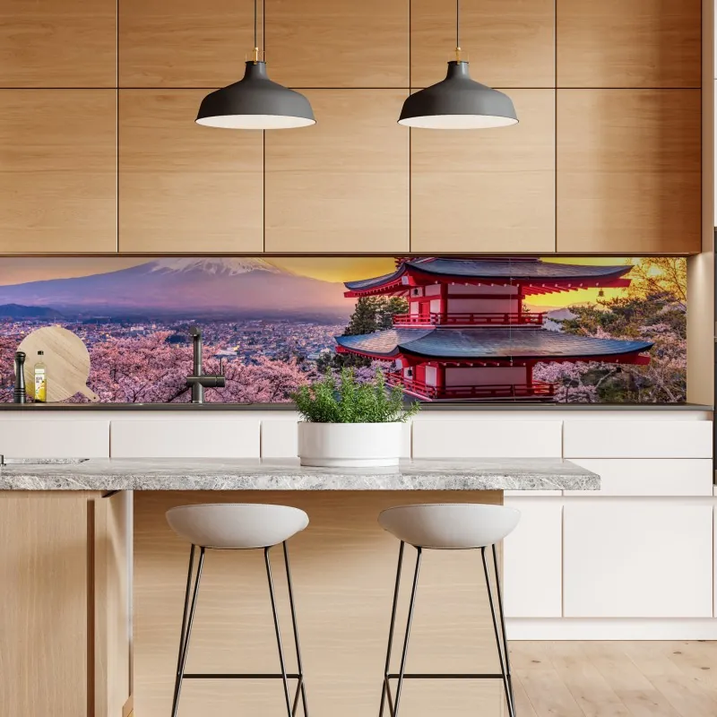 Naklejka repozycjonowalna zimowy las brzozowy ze złotym świtem – Wallissimo®