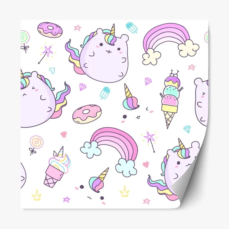 Naklejka repozycjonowalna pastelowy turkusowy wzór kwiatowy na miętowym tle – Wallissimo®