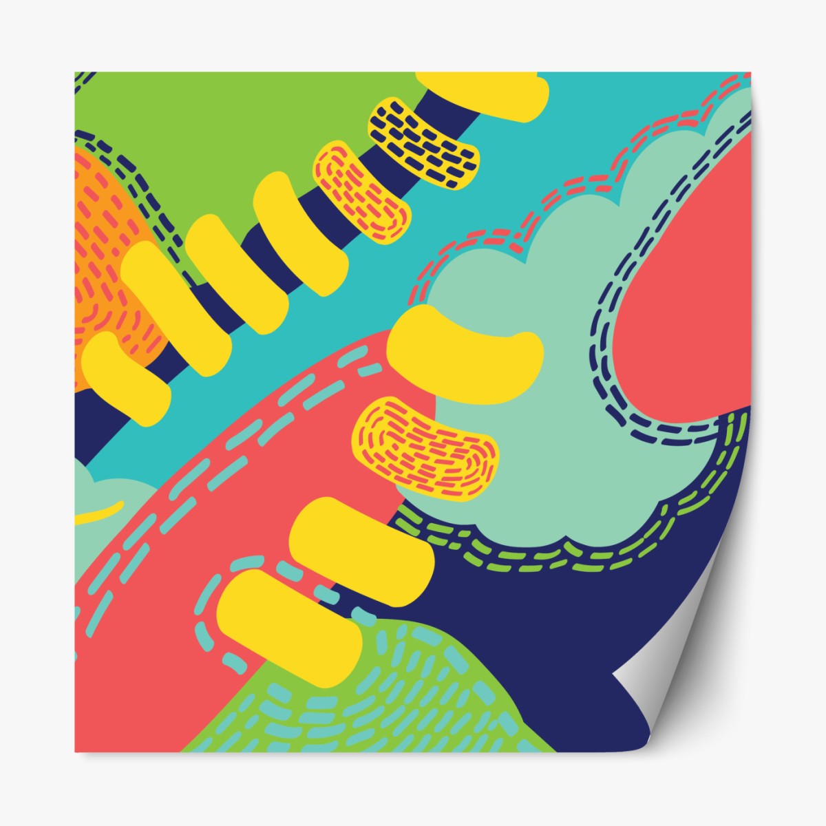 Repositionable sticker vibrant abstract pattern art