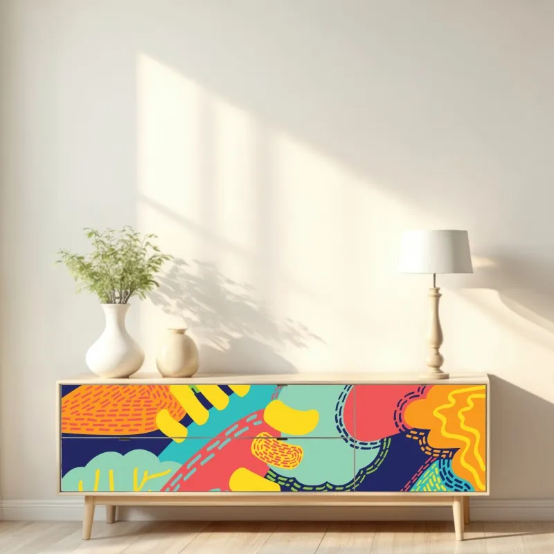 Naklejka repozycjonowalna żywy abstrakcyjny wzór – Wallissimo® Naklejka repozycjonowalna żywy abstrakcyjny wzór – Wallissimo®