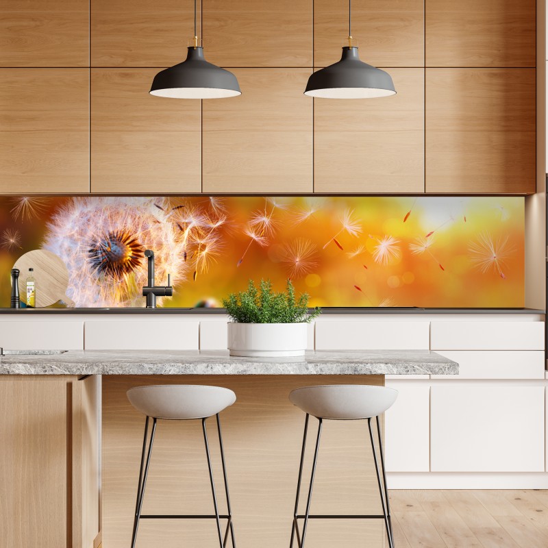 Naklejka repozycjonowalna złoty dmuchawiec o zachodzie słońca – Wallissimo® Naklejka repozycjonowalna złoty dmuchawiec o zachodzie słońca – Wallissimo®