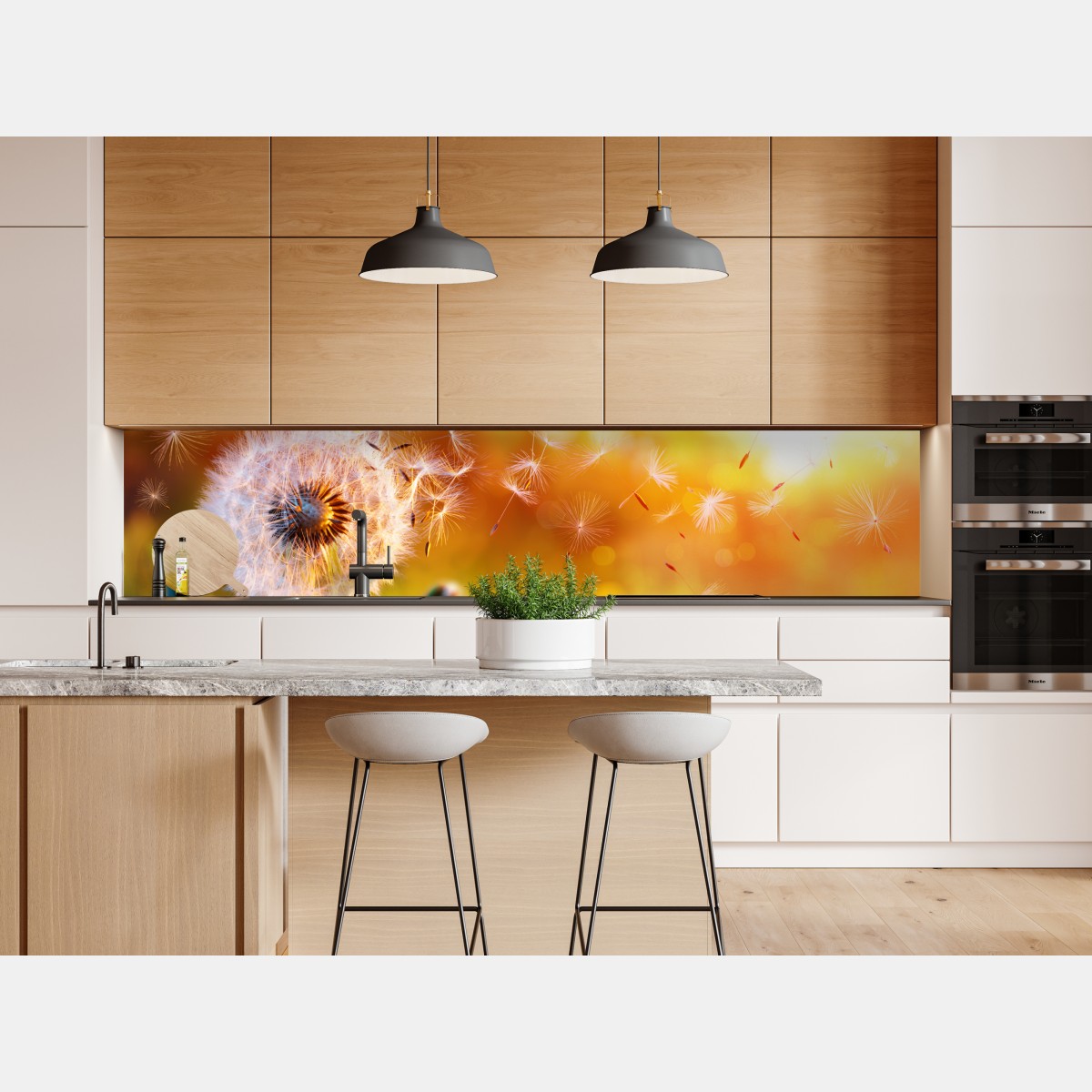 Naklejka repozycjonowalna złoty dmuchawiec o zachodzie słońca – Wallissimo® Naklejka repozycjonowalna złoty dmuchawiec o zachodzie słońca – Wallissimo®