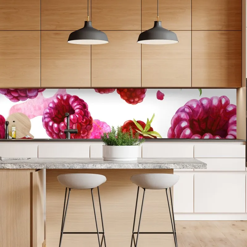 Naklejka repozycjonowalna pastelowy turkusowy wzór kwiatowy na miętowym tle – Wallissimo®