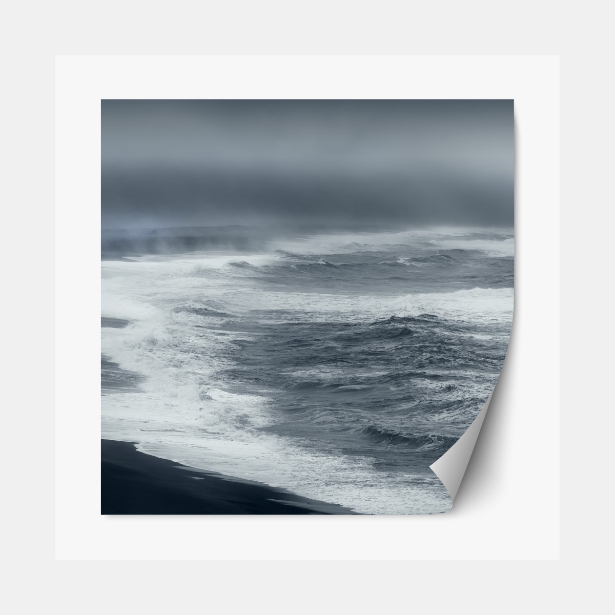 Repositionable sticker stormy coast of Iceland panorama