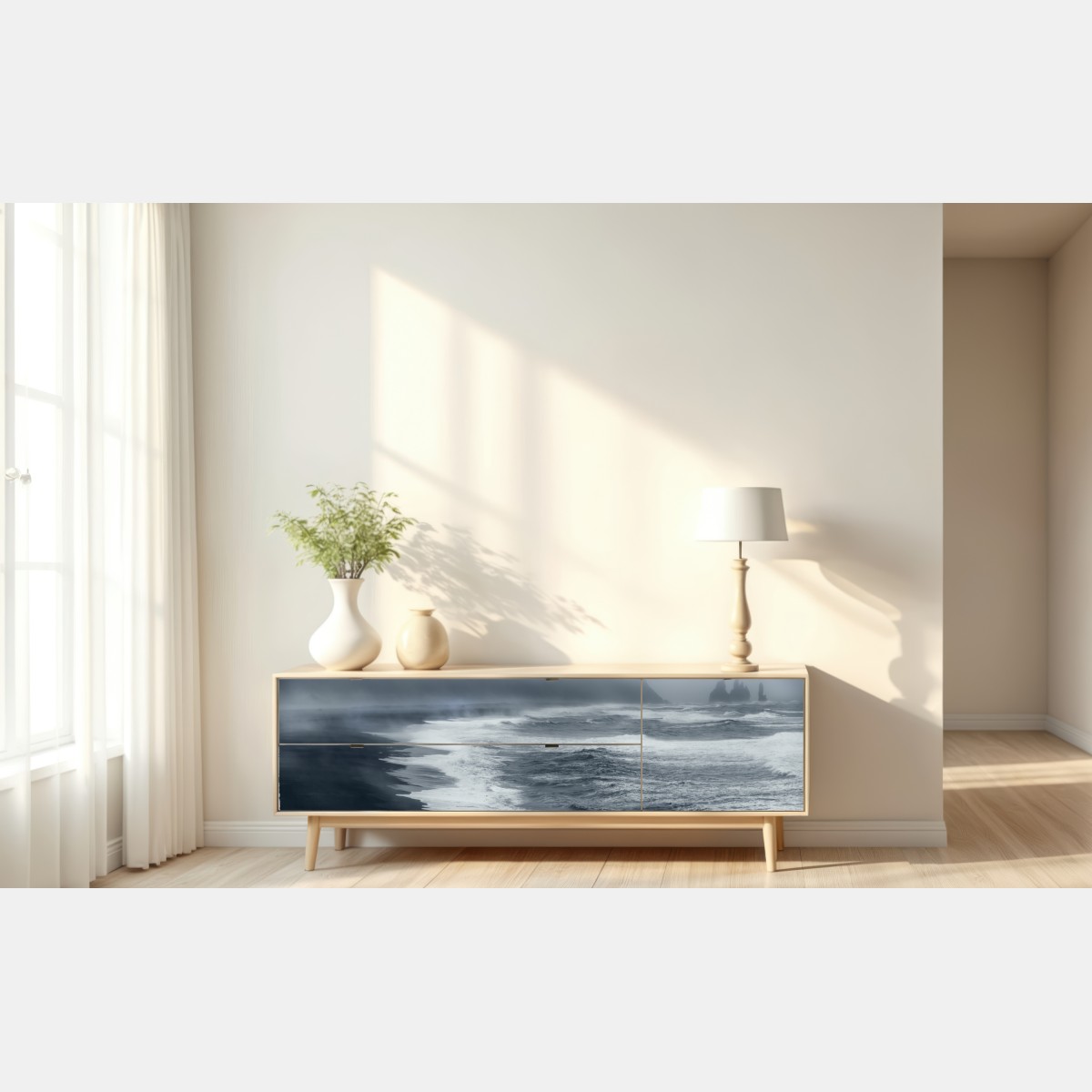 Naklejka repozycjonowalna burzliwe wybrzeże Islandii panorama – Wallissimo® Naklejka repozycjonowalna burzliwe wybrzeże Islandii panorama – Wallissimo®