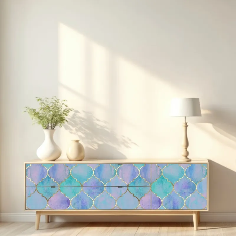 Naklejka repozycjonowalna turkusowe jezioro i górski pejzaż – Wallissimo®