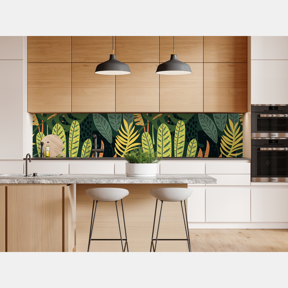 Naklejka repozycjonowalna tropikalna dżungla bujnych liści – Wallissimo® Naklejka repozycjonowalna tropikalna dżungla bujnych liści – Wallissimo®