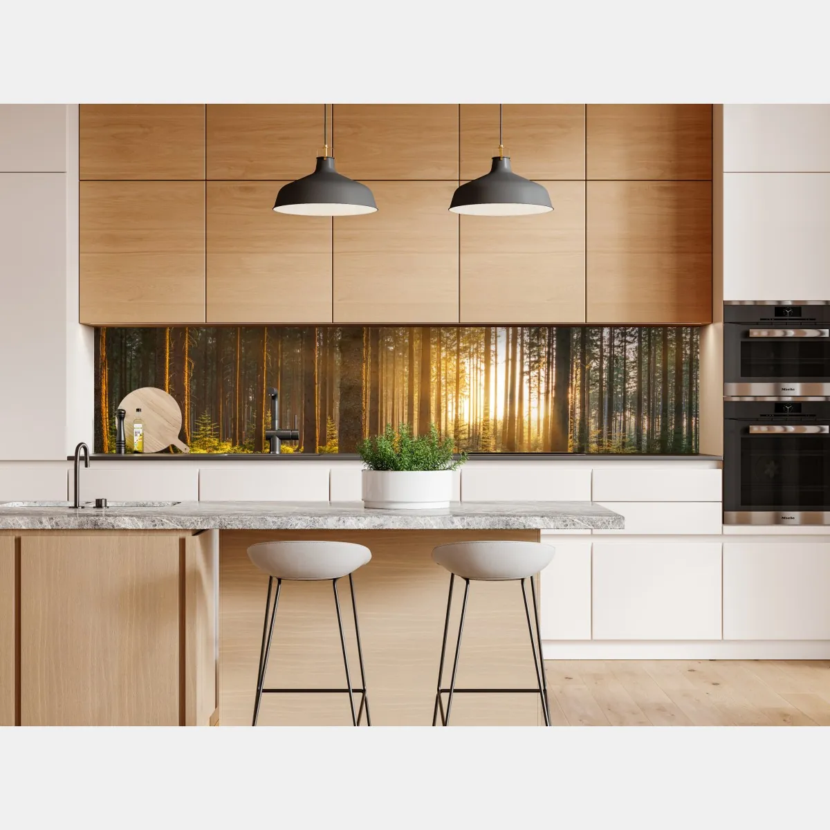 Naklejka repozycjonowalna słoneczny las o poranku – Wallissimo® Naklejka repozycjonowalna słoneczny las o poranku – Wallissimo®