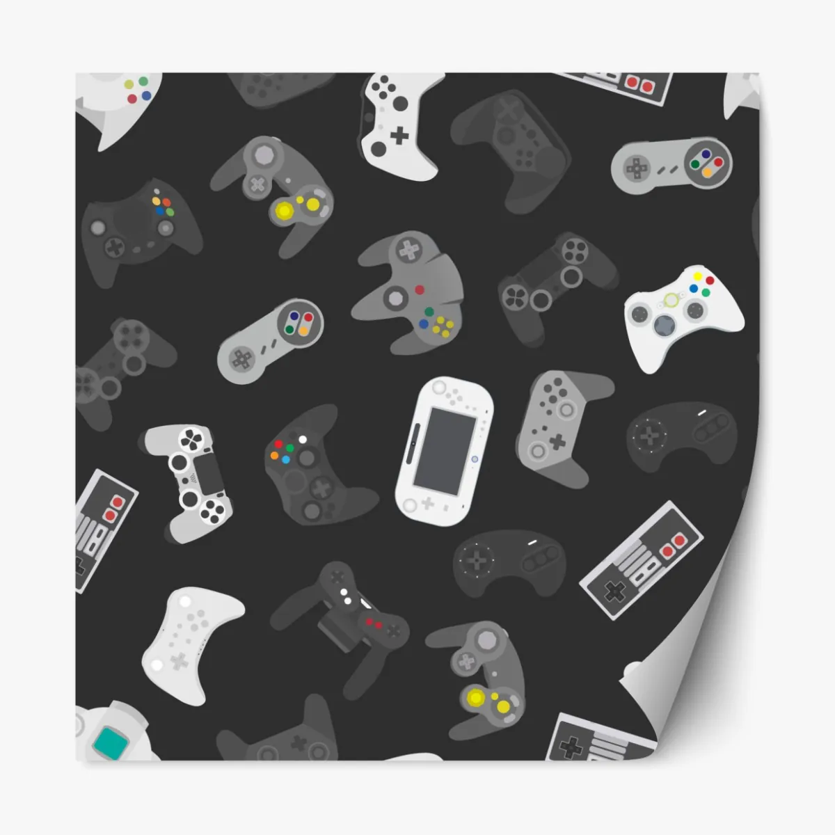 Naklejka repozycjonowalna wzór retro kontrolerów do gier – Wallissimo® Naklejka repozycjonowalna wzór retro kontrolerów do gier – Wallissimo®