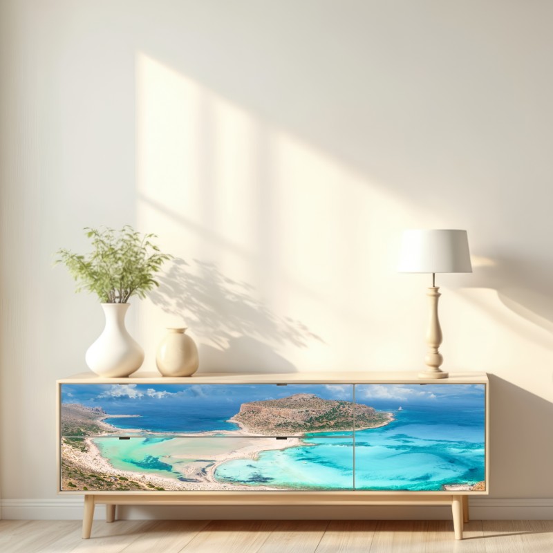 Naklejka repozycjonowalna Balos Lagoon, Kreta panoramiczny widok na plażę – Wallissimo® Naklejka repozycjonowalna Balos Lagoon, Kreta panoramiczny widok na plażę – Wallissimo®