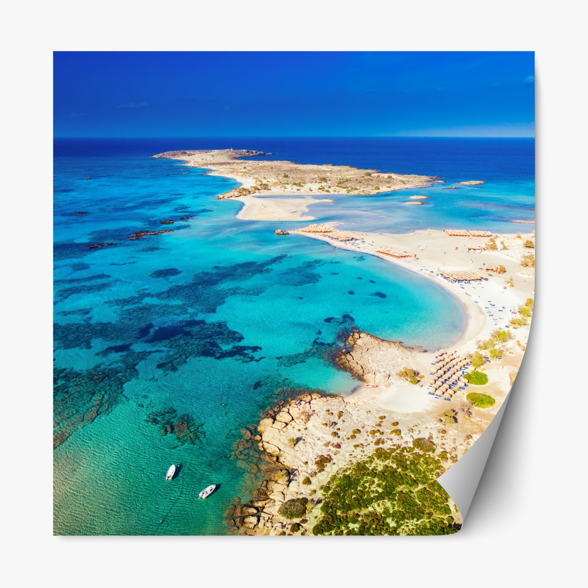 Repositionable sticker Elafonissi beach, Crete turquoise lagoon