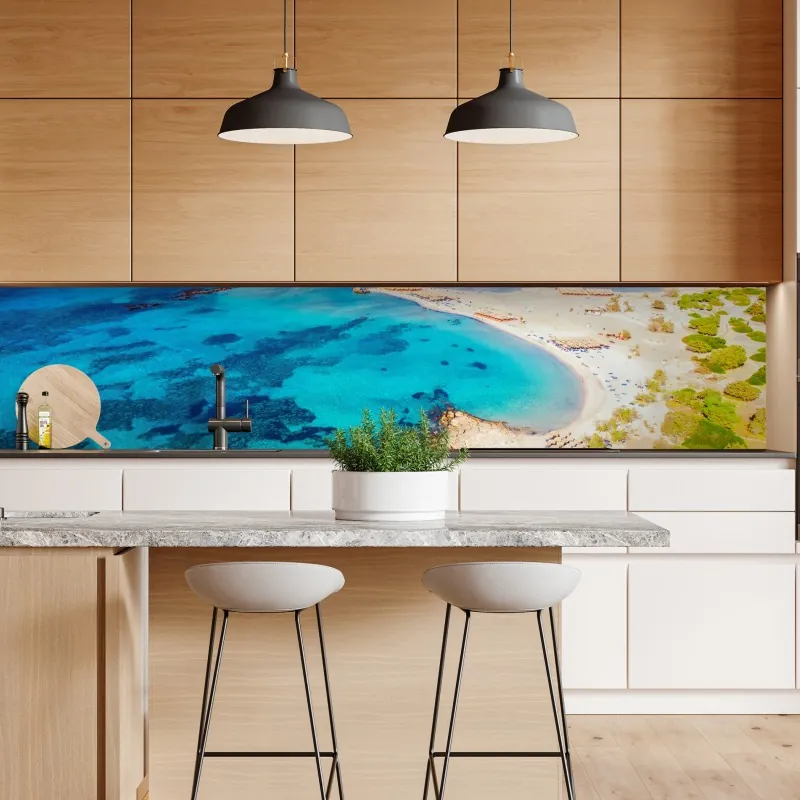 Naklejka repozycjonowalna plaża Elafonissi, Kreta turkusowa laguna – Wallissimo® Naklejka repozycjonowalna plaża Elafonissi, Kreta turkusowa laguna – Wallissimo®