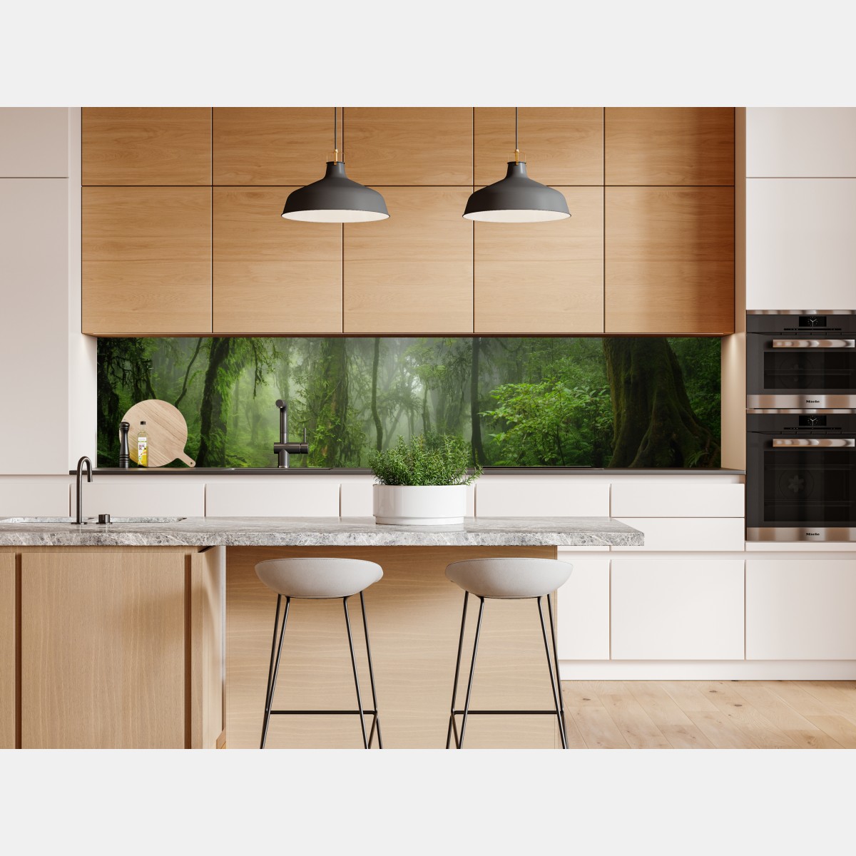 Naklejka repozycjonowalna mglisty tropikalny szlak w dżungli – Wallissimo® Naklejka repozycjonowalna mglisty tropikalny szlak w dżungli – Wallissimo®