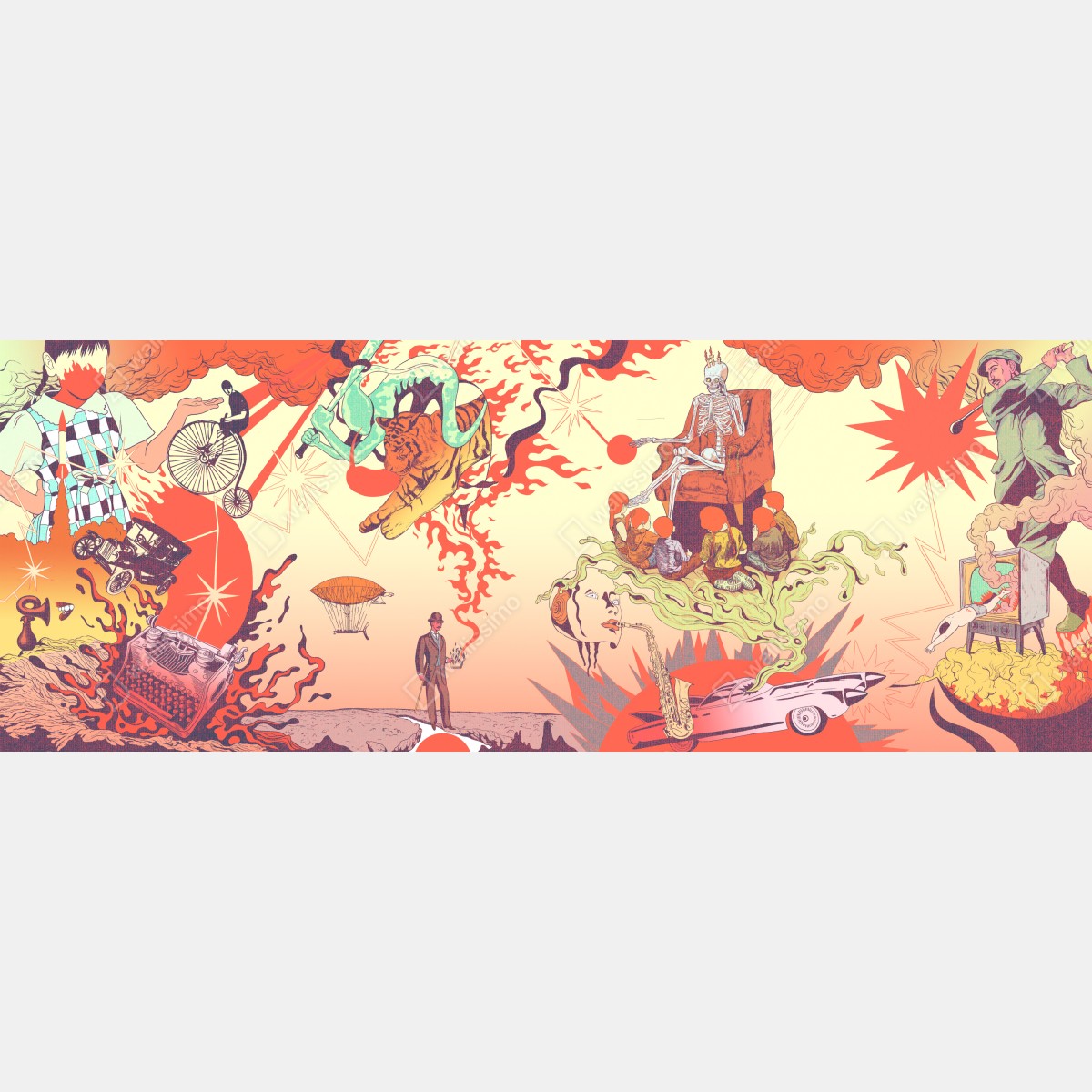 Naklejka repozycjonowalna surrealne kolory i senne wizje – Wallissimo® Naklejka repozycjonowalna surrealne kolory i senne wizje – Wallissimo®