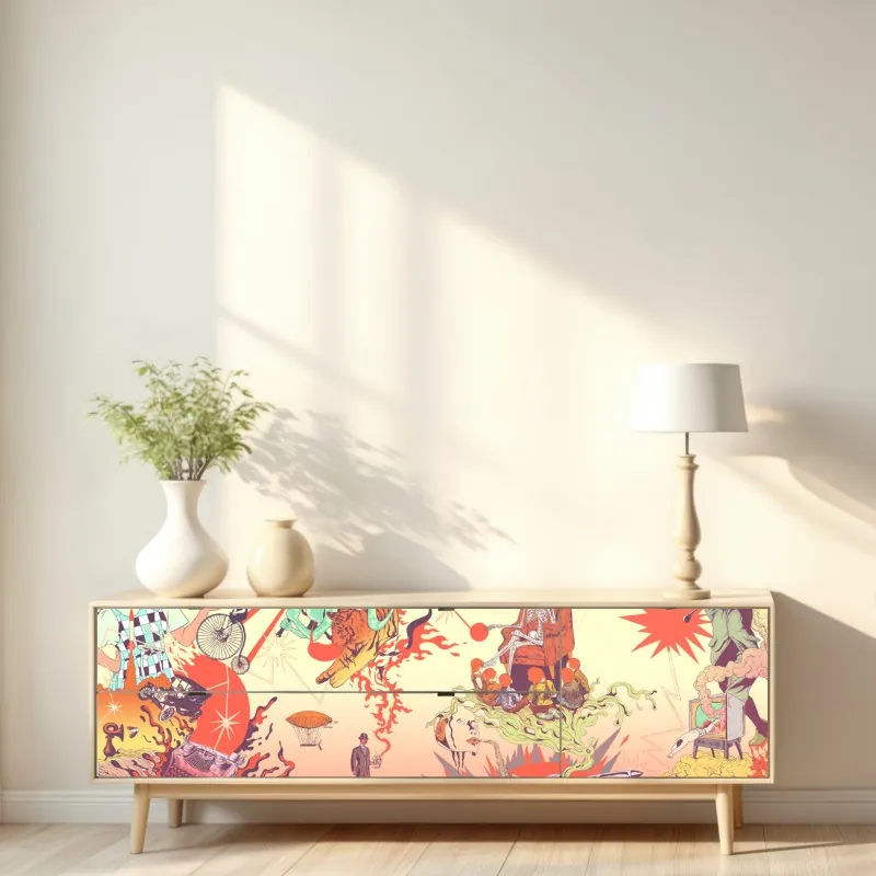 Naklejka repozycjonowalna surrealne kolory i senne wizje – Wallissimo® Naklejka repozycjonowalna surrealne kolory i senne wizje – Wallissimo®