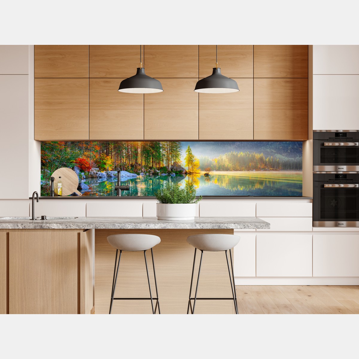 Naklejka repozycjonowalna Hintersee jesienny wschód słońca nad turkusowym jeziorem – Wallissimo® Naklejka repozycjonowalna Hintersee jesienny wschód słońca nad turkusowym jeziorem – Wallissimo®